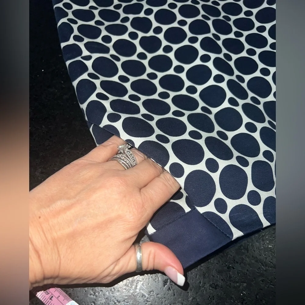 THE LIMITED NAVY BLUE WHITE POLKA DOT PENCIL SKIRT POCKETS LINED SZ 6